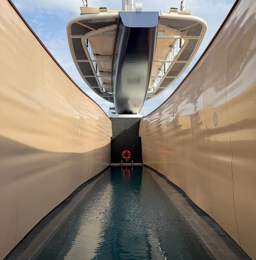 Unusually designed lap pool aboard the Corinthian
