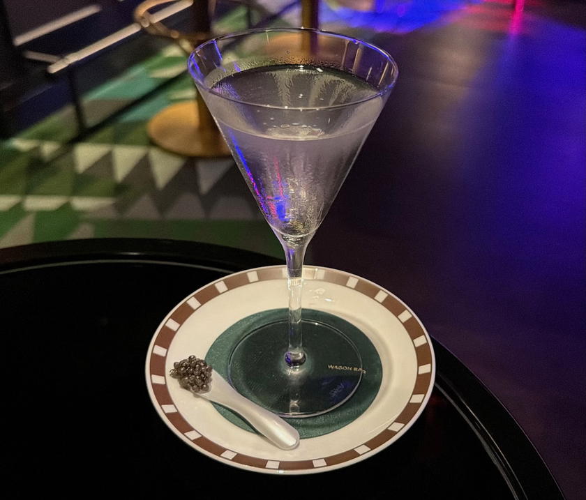 Caviar martini served aboard the Corinthian