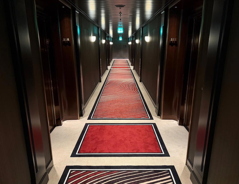 Elegant hallway aboard the Corinthian