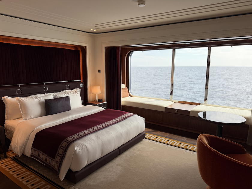 Interior of a Suite Panoramique aboard Orient Express Sailing Yachts' Corinthian
