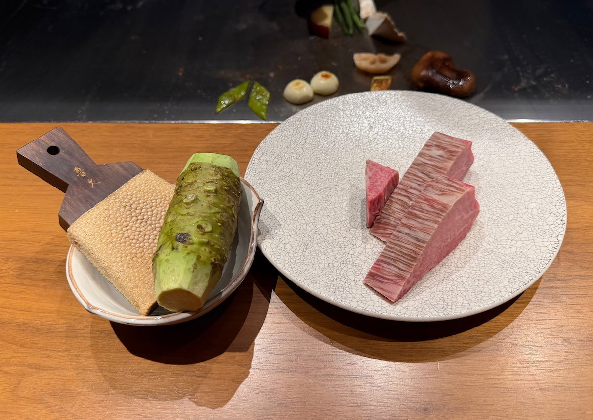 Teppanyaki beef dinner served at Teppanyaki Mizuki