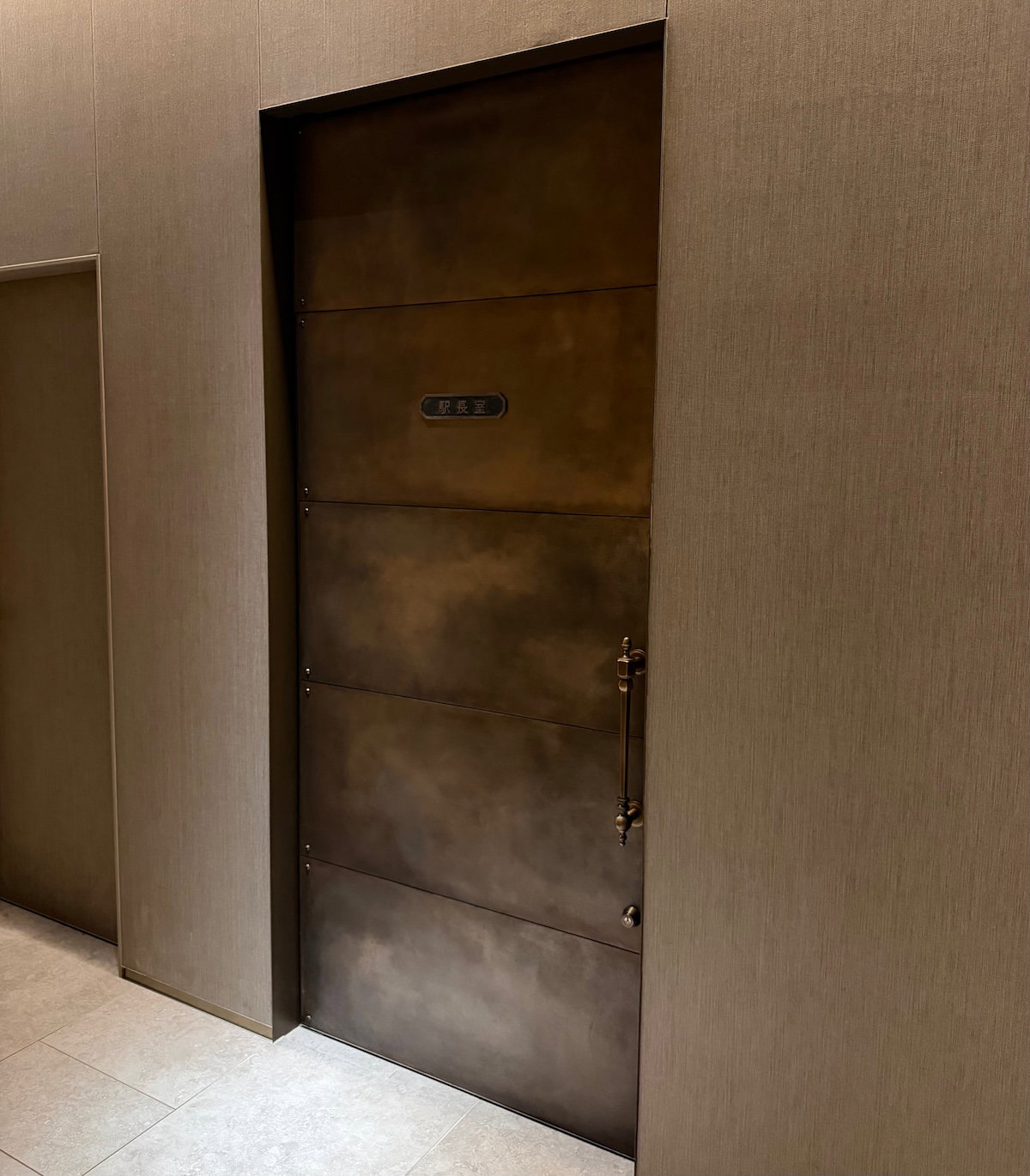 Hallway leading from the lobby to the hidden Main Bar speakeasy at Osaka Station Hotel