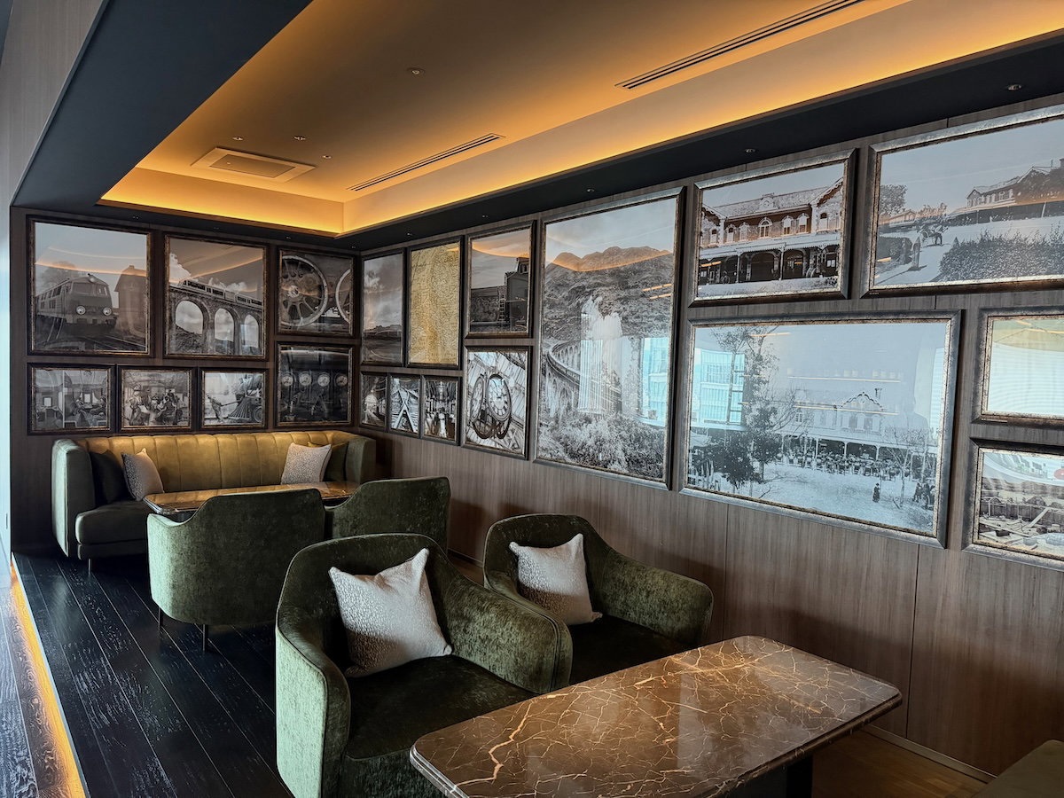 Bar counter and decor inside the Main Bar at Osaka Station Hotel