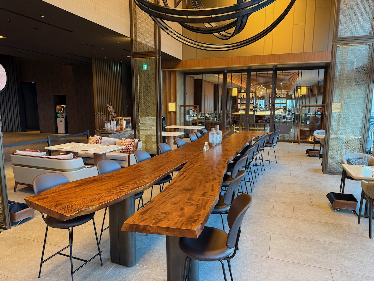 Tables and chairs in The Lobby Lounge at Osaka Station Hotel