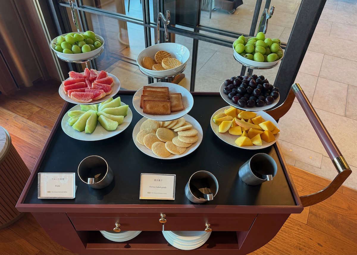 Food stations at the Osaka Station Hotel breakfast buffet