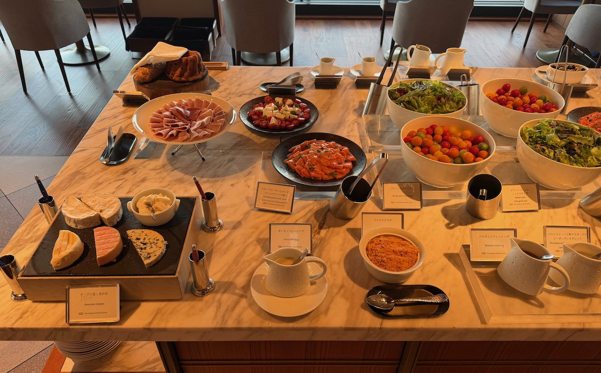 Hot and cold items on offer at the Osaka Station Hotel breakfast buffet