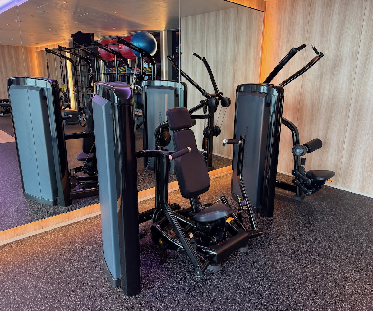 Gym area with windows overlooking the city at Osaka Station Hotel
