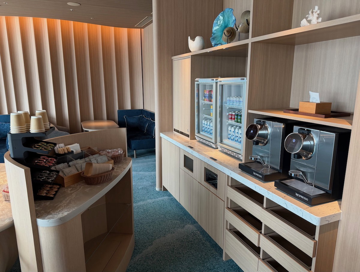 Complimentary drinks available in the bathhouse relaxation room
