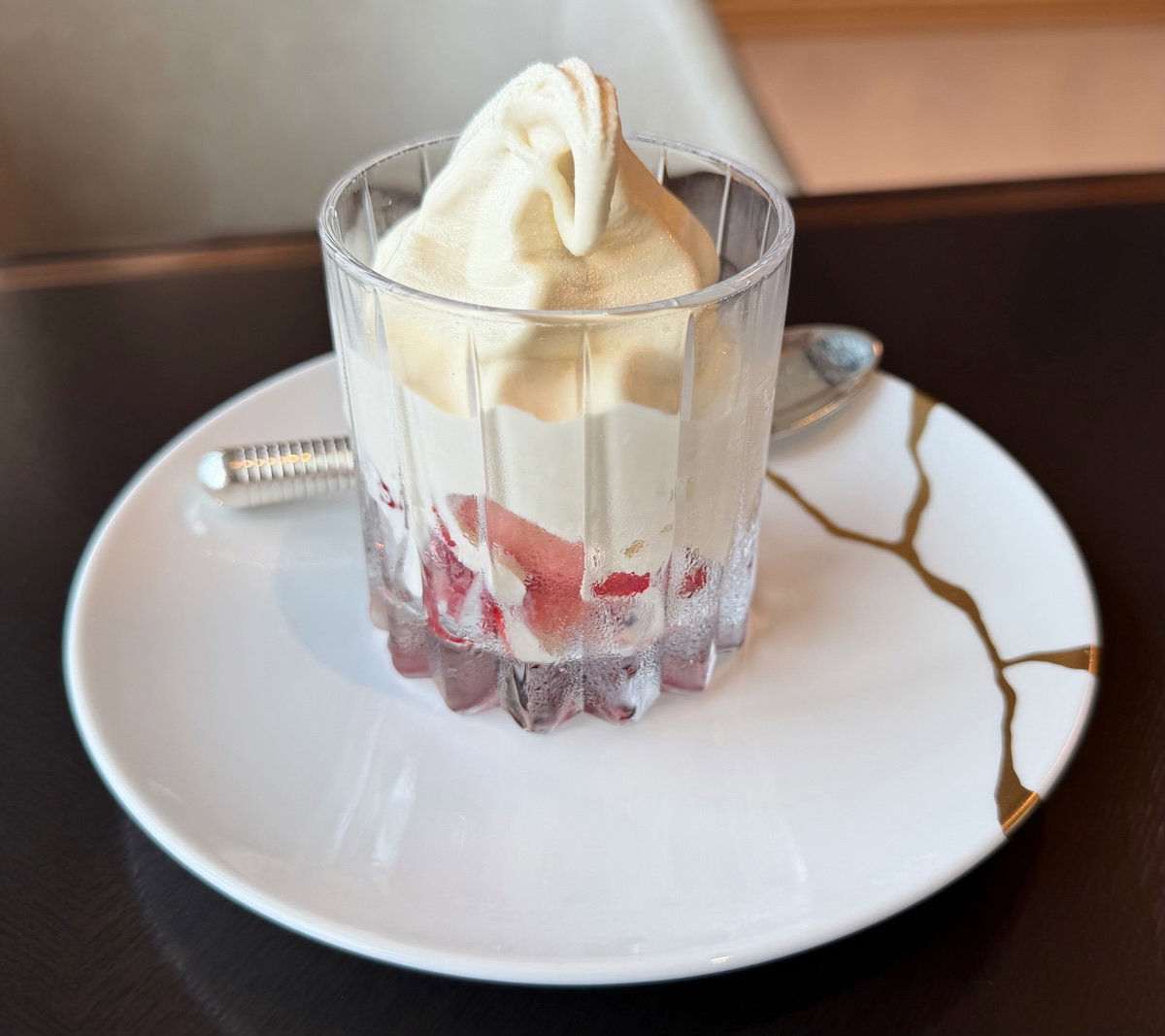 Fruit parfait glass filled with frozen yogurt in the Specialty Salon
