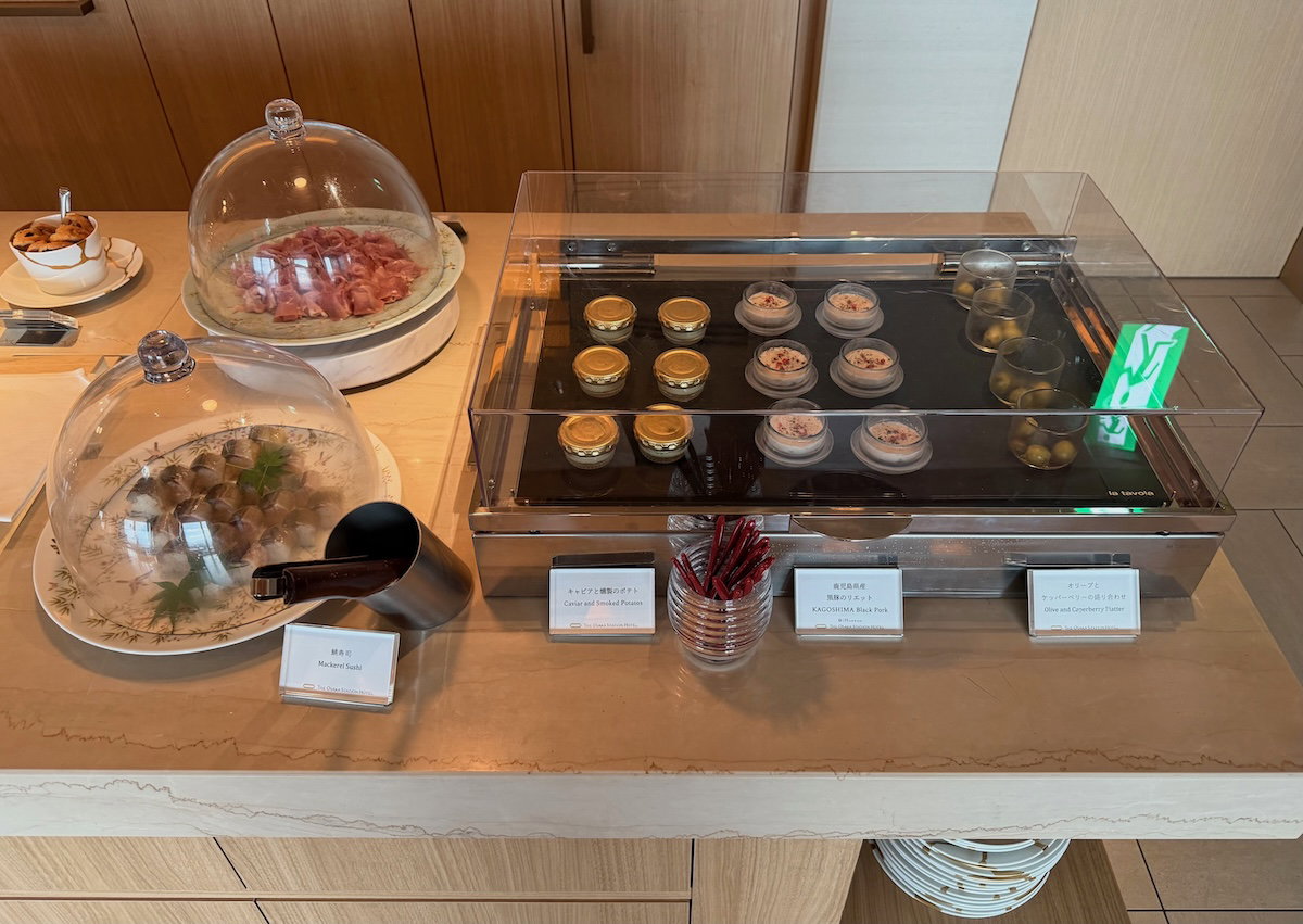 Evening food selection laid out in the Specialty Salon