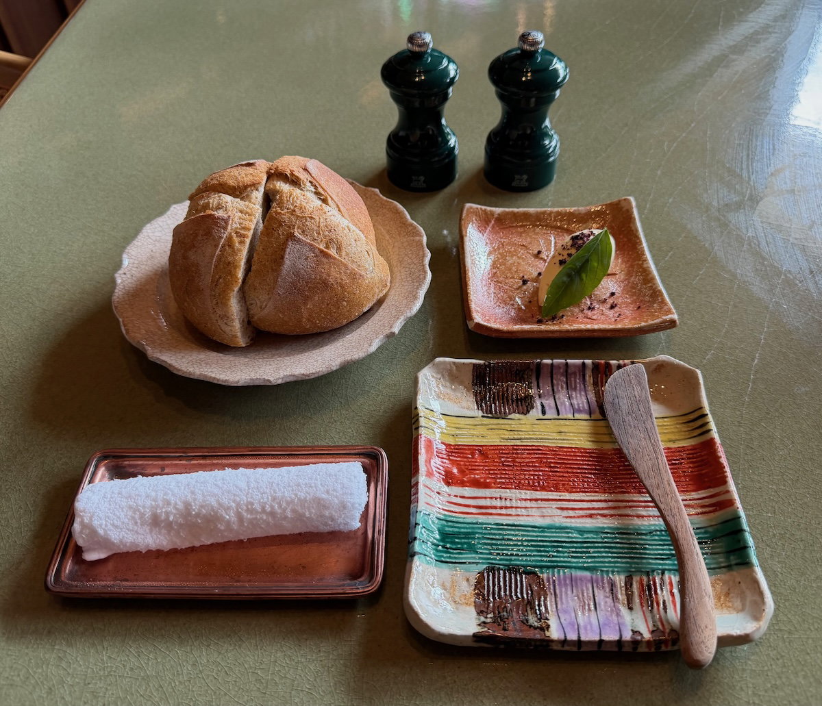Freshly baked bread served at the start of lunch at P72