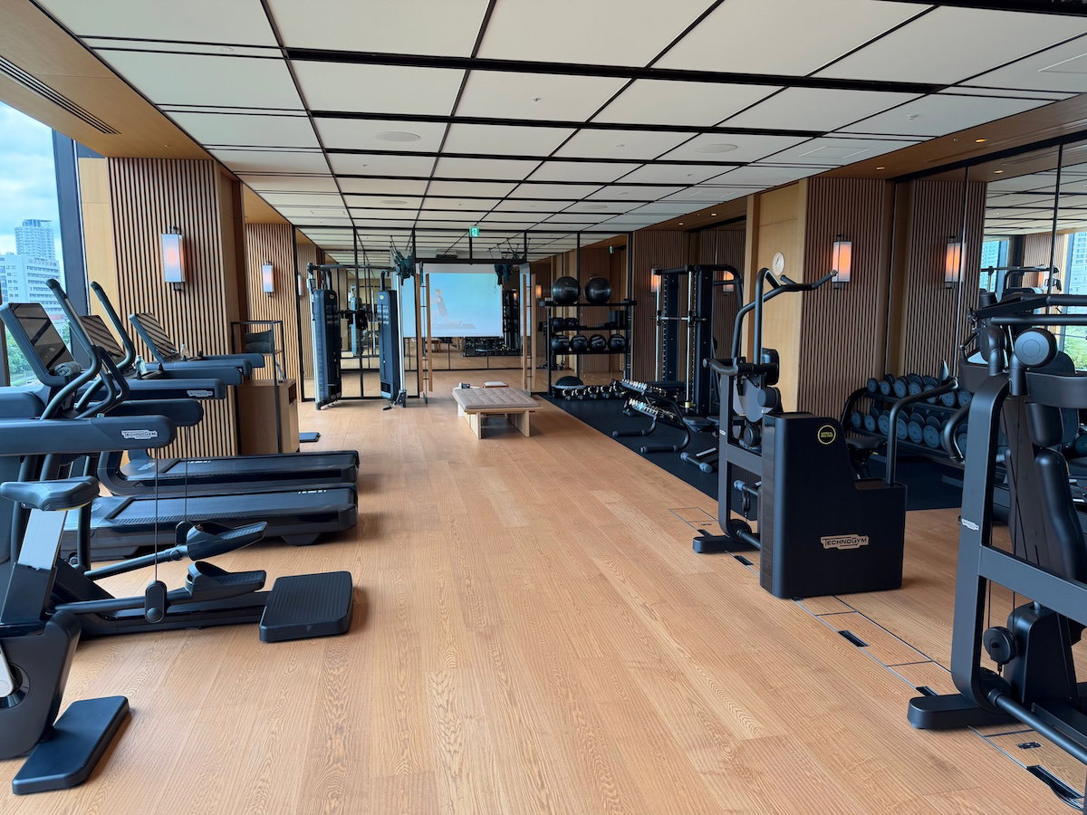 Fitness center at Patina Osaka with modern equipment