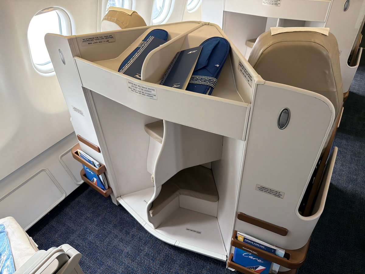 Storage area on the back of the seat in front in Philippine Airlines A330 business class