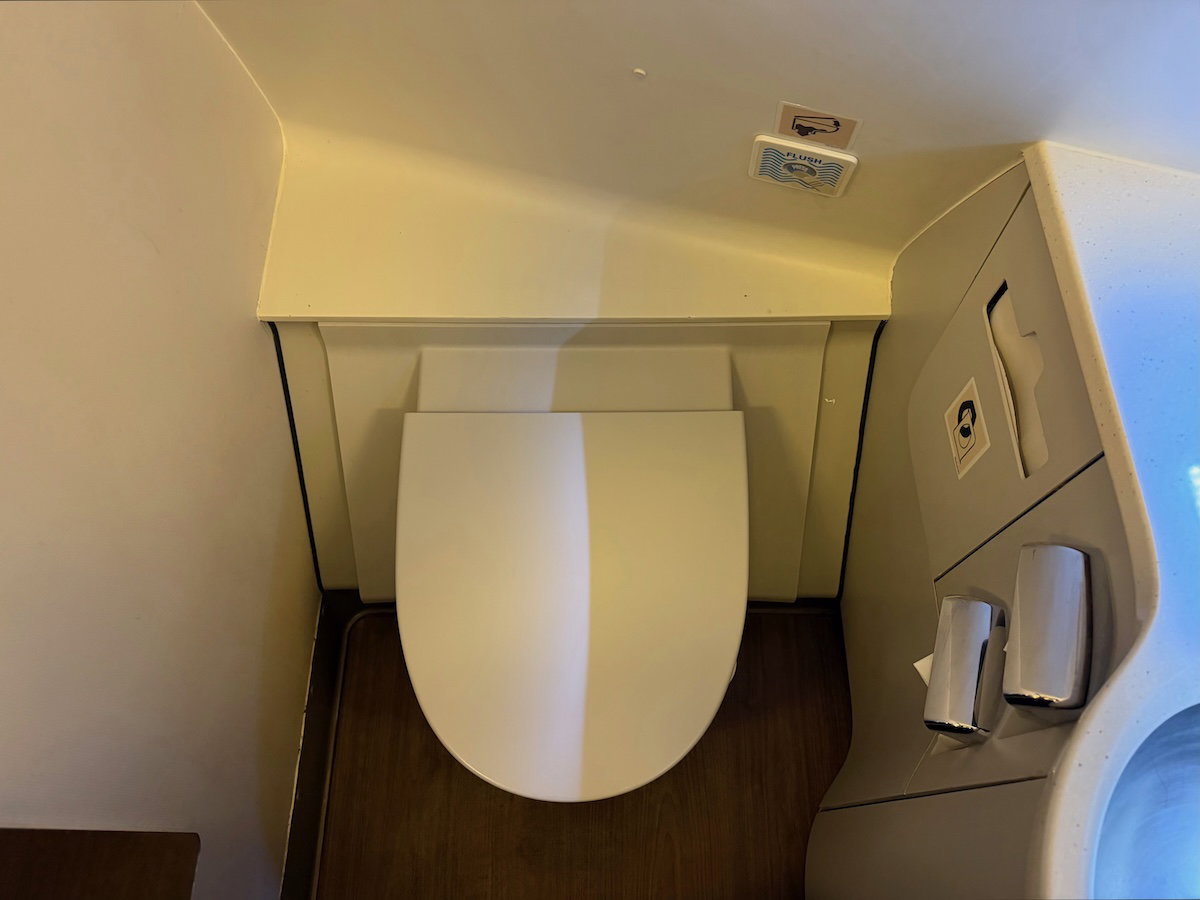 Lavatory at the front of the Philippine Airlines A330 business class cabin