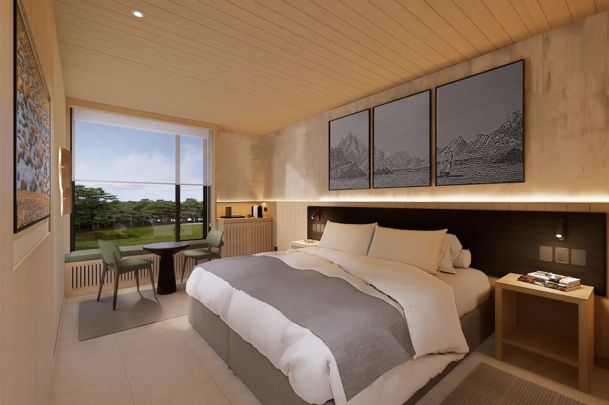 Guest room at The Cormorant at 55 South hotel