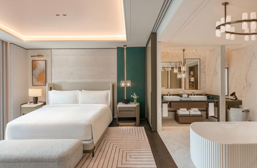 Bedroom of a Prestige Suite at the Waldorf Astoria Kuala Lumpur
