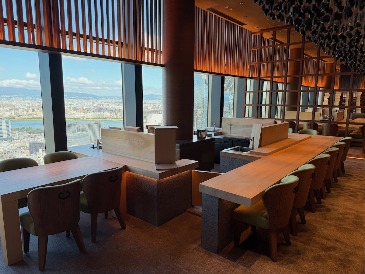 Dining area of Tsukimi Sushi at the Waldorf Astoria Osaka