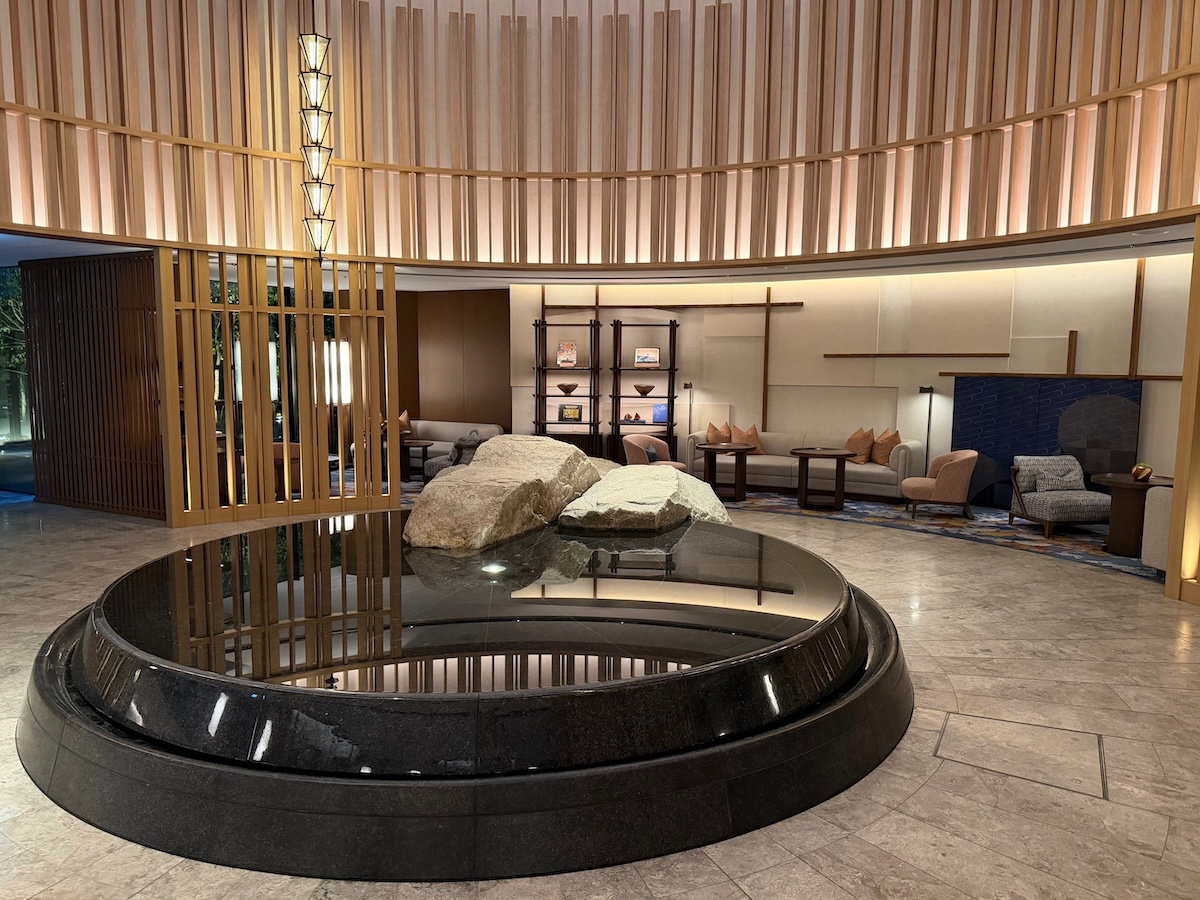 Seating area near reception at the Waldorf Astoria Osaka