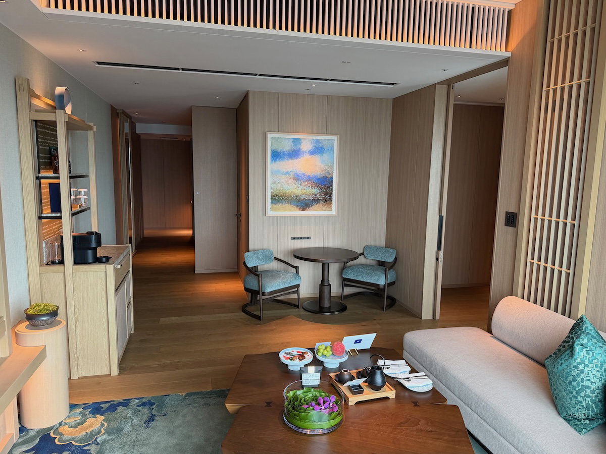 Suite living room seating area at the Waldorf Astoria Osaka