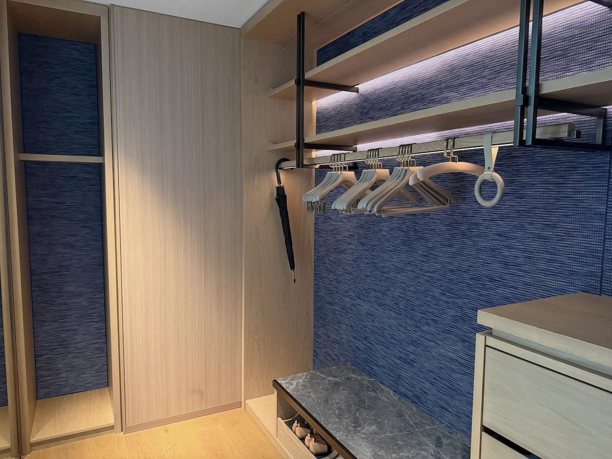 Closet area behind the bedroom in the Waldorf Astoria Osaka suite