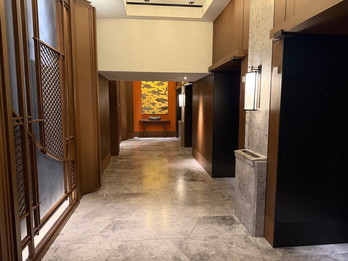 Elevators on the ground level of the Waldorf Astoria Osaka
