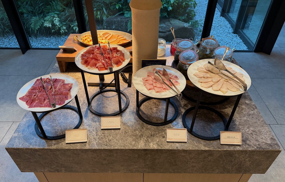 Guacamole, hummus and other cold dishes on the Jolie Brasserie breakfast buffet