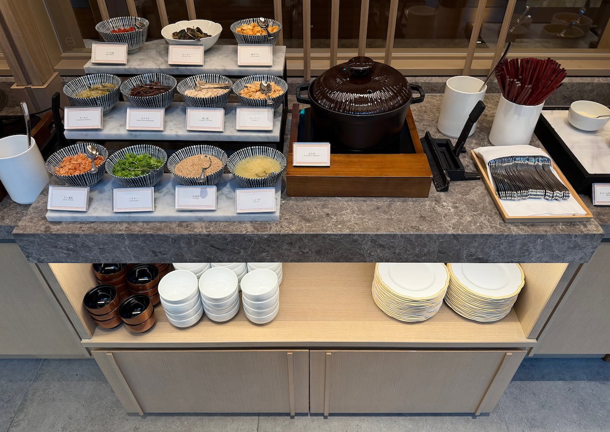 Close view of breakfast buffet offerings at the Waldorf Astoria Osaka